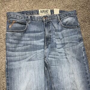 Ariat M4 Low Rise Boot Cut Mens Jeans 40x34 Medium Wash Heavy Stitch Western
